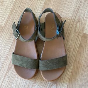 olive green platform sandals